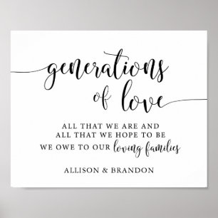 Generation-Tack för familjen Kärlek Bröllop Poster