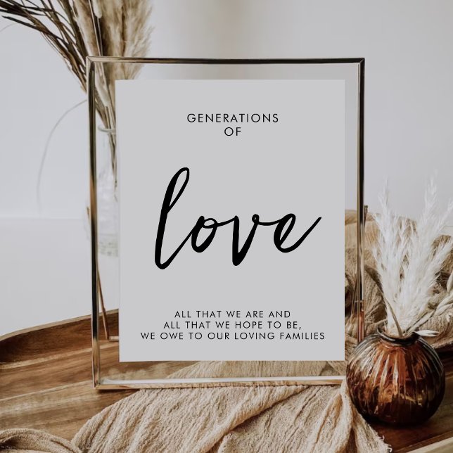 Generation vid Kärlek minimalistiska Bröllop-tecke Poster (Skapare uppladdad)