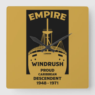 Generation Windrush Black History Fyrkantig Klocka