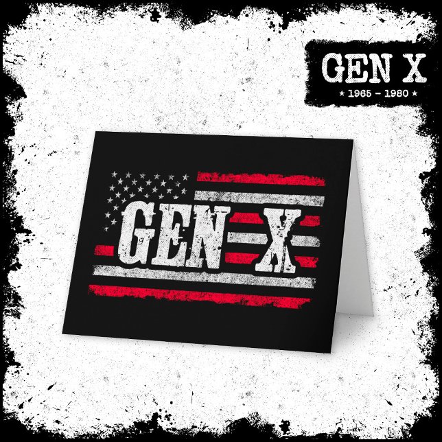 Generation X American Flagga Proud Gen Xer Gen X Kort (Skapare uppladdad)