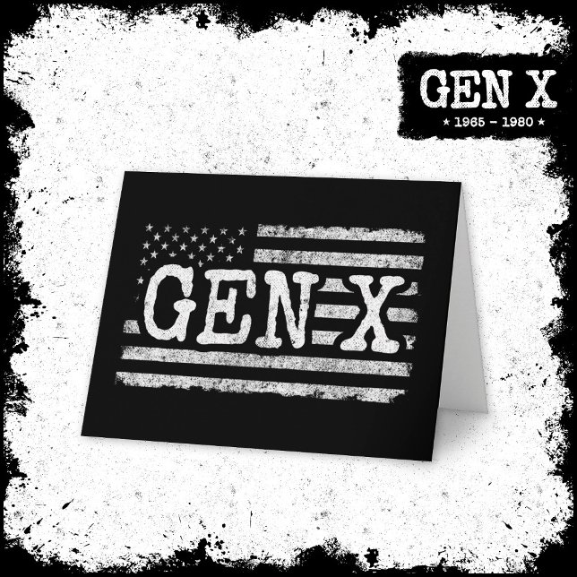 Generation X American Flagga Proud Gen Xer Gen X Kort (Skapare uppladdad)