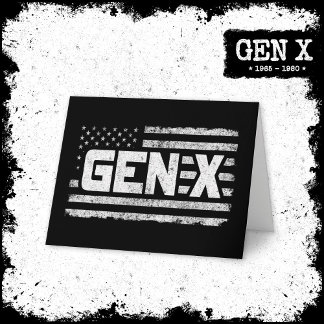 Generation X American Flagga Proud Gen Xer Gen X Kort