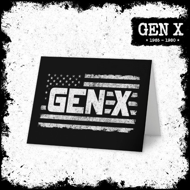 Generation X American Flagga Proud Gen Xer Gen X Kort (Skapare uppladdad)