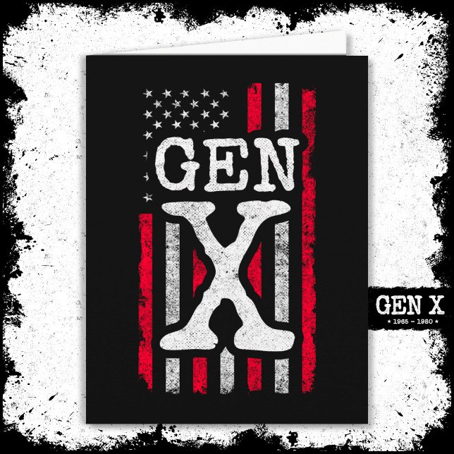 Generation X American Flagga Proud Gen Xer Gen X Kort (Skapare uppladdad)
