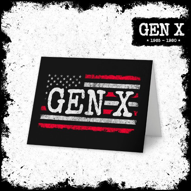 Generation X American Flagga Proud Gen Xer Gen X Kort (Skapare uppladdad)