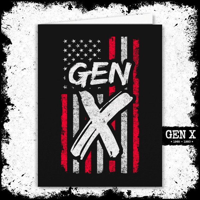 Generation X American Flagga Proud Gen Xer Gen X Kort (Skapare uppladdad)