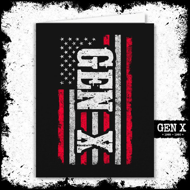 Generation X American Flagga Proud Gen Xer Gen X Kort (Skapare uppladdad)