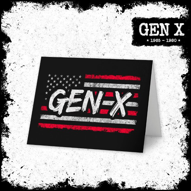 Generation X American Flagga Proud Gen Xer Gen X Kort (Skapare uppladdad)