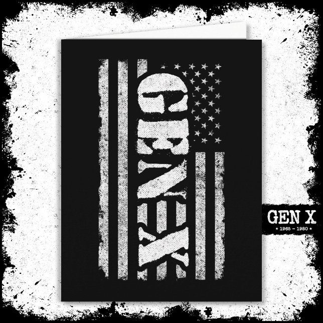 Generation X American Flagga Proud Gen Xer Gen X Kort (Skapare uppladdad)