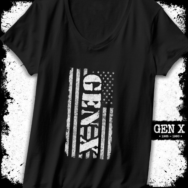 Generation X American Flagga Proud Gen Xer Gen X T Shirt (Skapare uppladdad)
