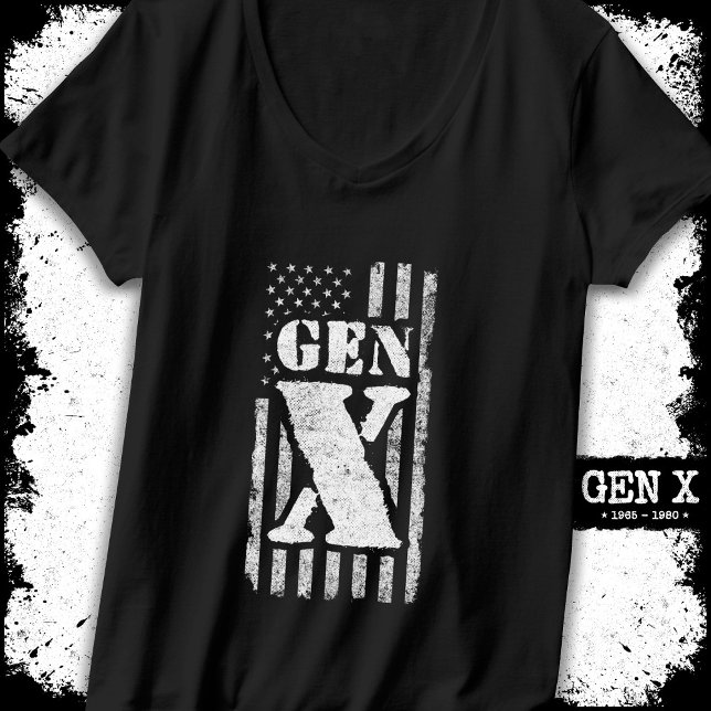 Generation X American Flagga Proud Gen Xer Gen X T Shirt (Skapare uppladdad)