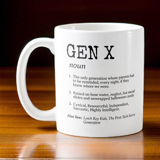 Generation X Definition Typography Mugg (Skapare uppladdad)
