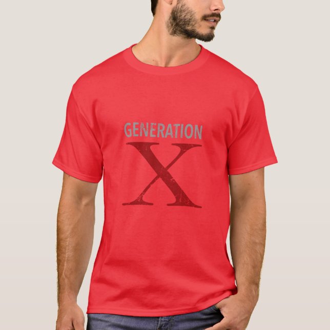 Generation X Distressed Design retro T Shirt (Framsida)