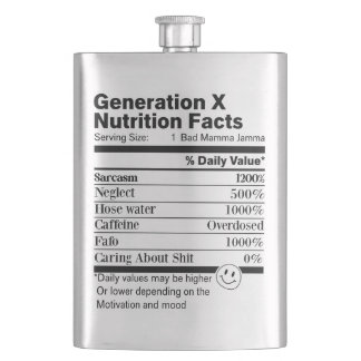 Generation X | Fun Nutrition Facts Sarcasm Neglect Fickplunta