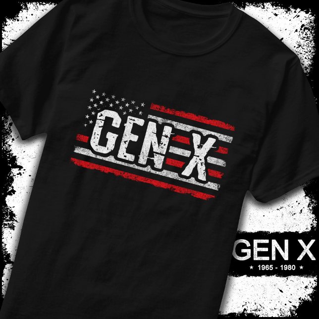 Generation X Gen Xer American Flagga Proud Gen X T Shirt (Skapare uppladdad)