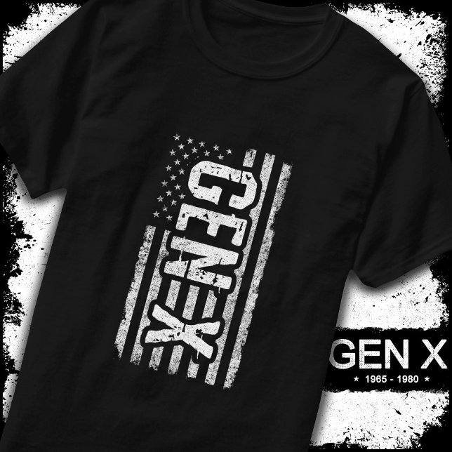 Generation X Gen Xer American Flagga Proud Gen X T Shirt (Skapare uppladdad)