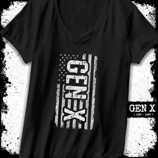 Generation X Gen Xer American Flagga Proud Gen X T Shirt