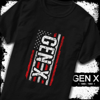 Generation X Gen Xer American Flagga Proud Gen X T Shirt