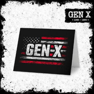 Generation X Gen Xer Gen X American Flagga Gen X Kort