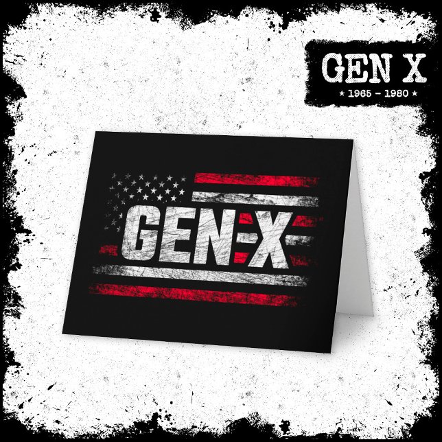 Generation X Gen Xer Gen X American Flagga Gen X Kort (Skapare uppladdad)