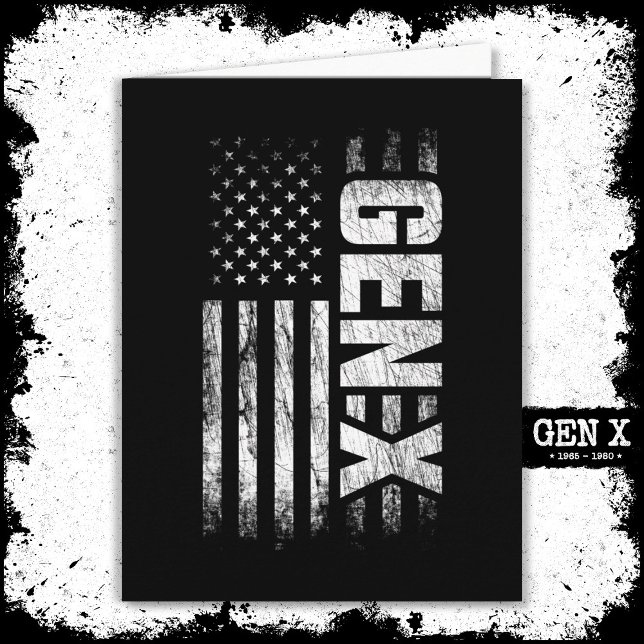 Generation X Gen Xer Gen X American Flagga Gen X Kort (Skapare uppladdad)