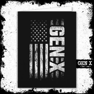 Generation X Gen Xer Gen X American Flagga Gen X Kort