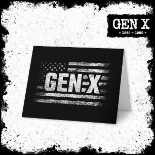 Generation X Gen Xer Gen X American Flagga Gen X Kort