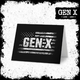 Generation X Gen Xer Gen X American Flagga Gen X Kort