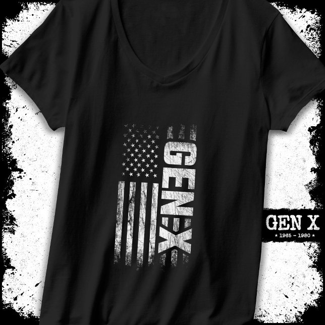 Generation X Gen Xer Gen X American Flagga Gen X T Shirt (Skapare uppladdad)
