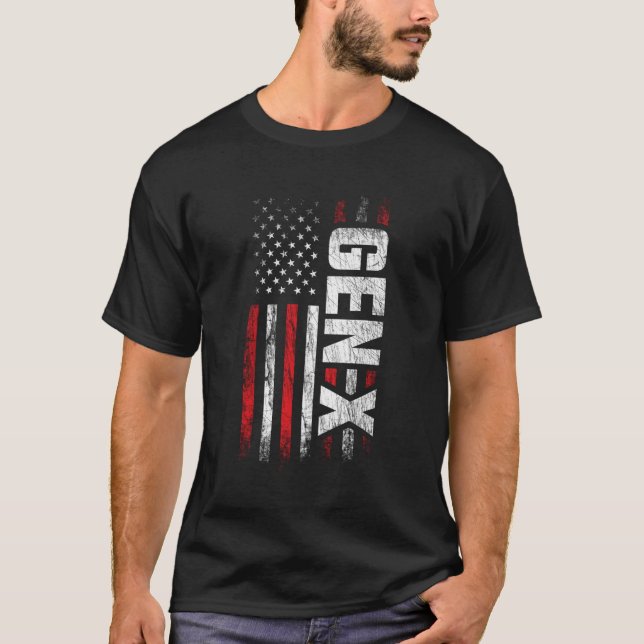 Generation X Gen Xer Gen X American Flagga Gen X T Shirt (Framsida)