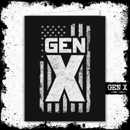 Generation X Gen Xer Proud American Flagga Gen X Kort