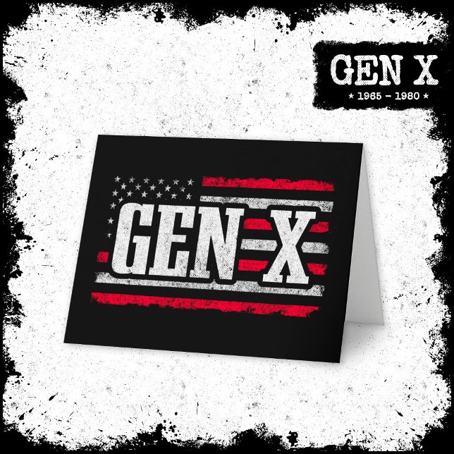 Generation X Gen Xer Proud American Flagga Gen X Kort (Skapare uppladdad)