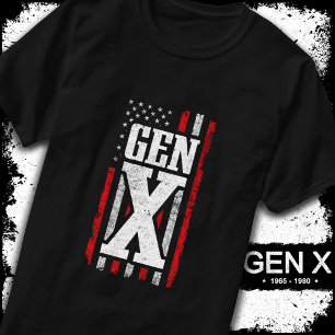 Generation X Gen Xer Proud American Flagga Gen X T Shirt