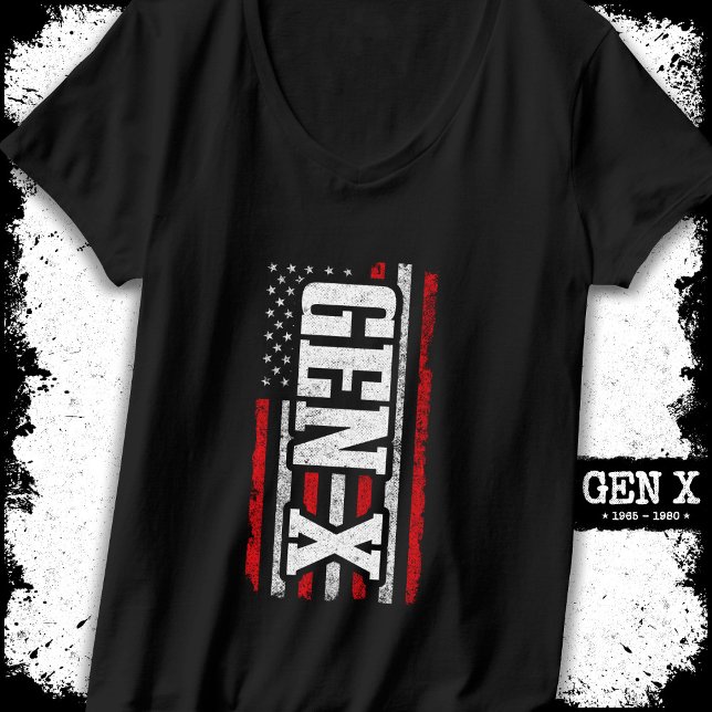 Generation X Gen Xer Proud American Flagga Gen X T Shirt (Skapare uppladdad)