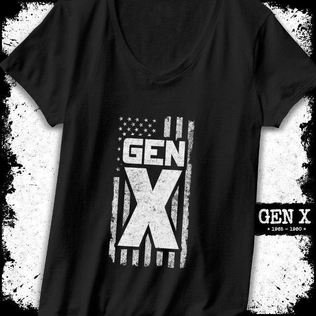 Generation X Gen Xer Proud American Flagga Gen X T Shirt (Skapare uppladdad)
