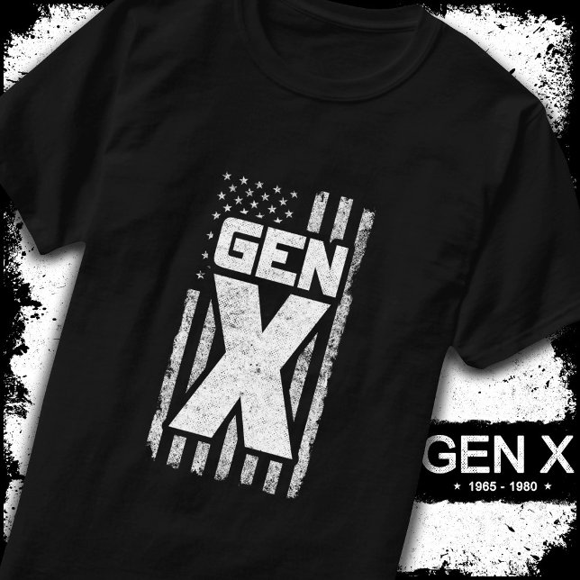 Generation X Gen Xer Proud American Flagga Gen X T Shirt (Skapare uppladdad)