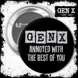 Generation X Gen Xer som är irriterad på resten av Knapp