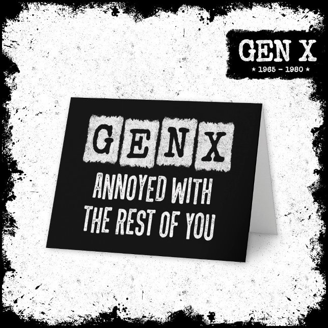 Generation X Gen Xer som är irriterad på resten av Kort (Skapare uppladdad)