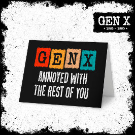 Generation X Gen Xer som är irriterad på resten av Kort