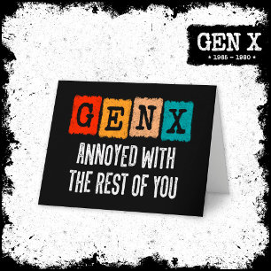 Generation X Gen Xer som är irriterad på resten av Kort