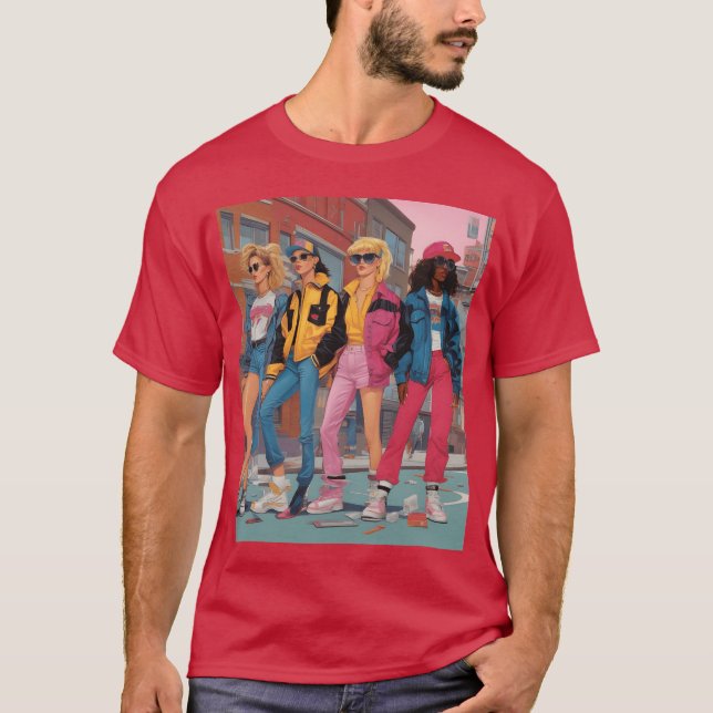Generation X in the 1990s featuring iconic fashio  T Shirt (Framsida)