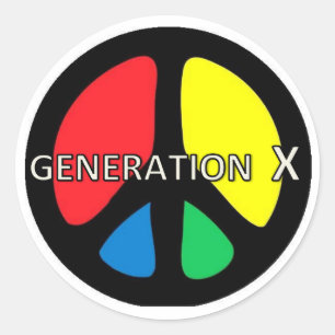 Generation X PEACE-dekal Runt Klistermärke