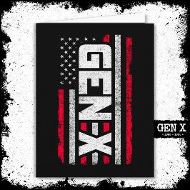 Generation X Proud Gen Xer American Flagga Gen X Kort