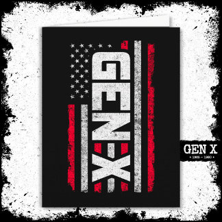 Generation X Proud Gen Xer American Flagga Gen X Kort