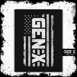 Generation X Proud Gen Xer American Flagga Gen X Kort