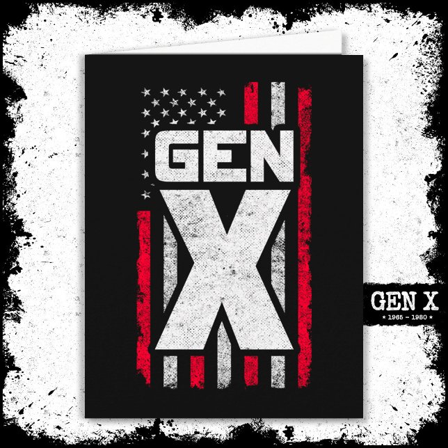 Generation X Proud Gen Xer American Flagga Gen X Kort (Skapare uppladdad)
