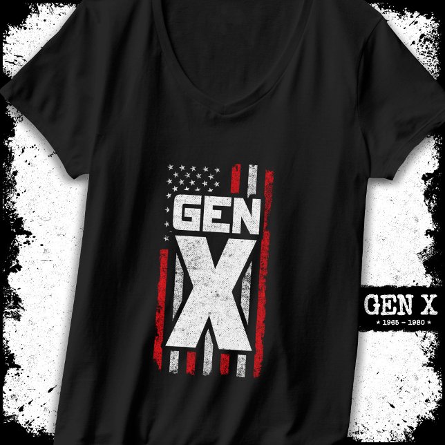 Generation X Proud Gen Xer American Flagga Gen X T Shirt (Skapare uppladdad)