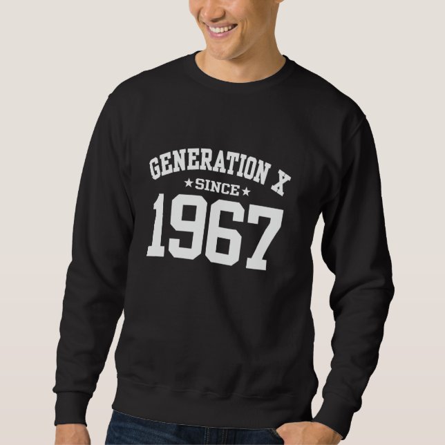 Generation X Sedan 1967 Gen X Födelsedag Lång Ärmad Tröja (Framsida)