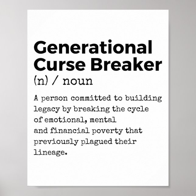 Generational Curse Breaker Definition Melanin Blac Poster (Framsidan)