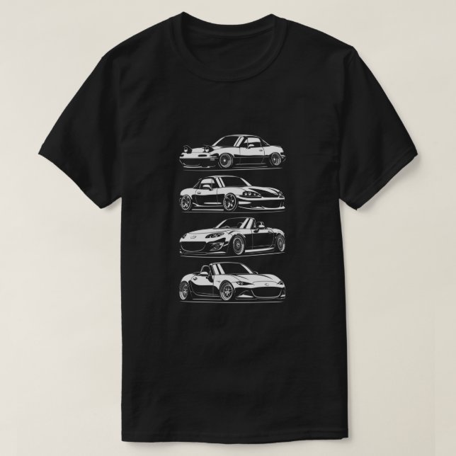 Generations. MX5 Miata Classic T Shirt (Design framsida)
